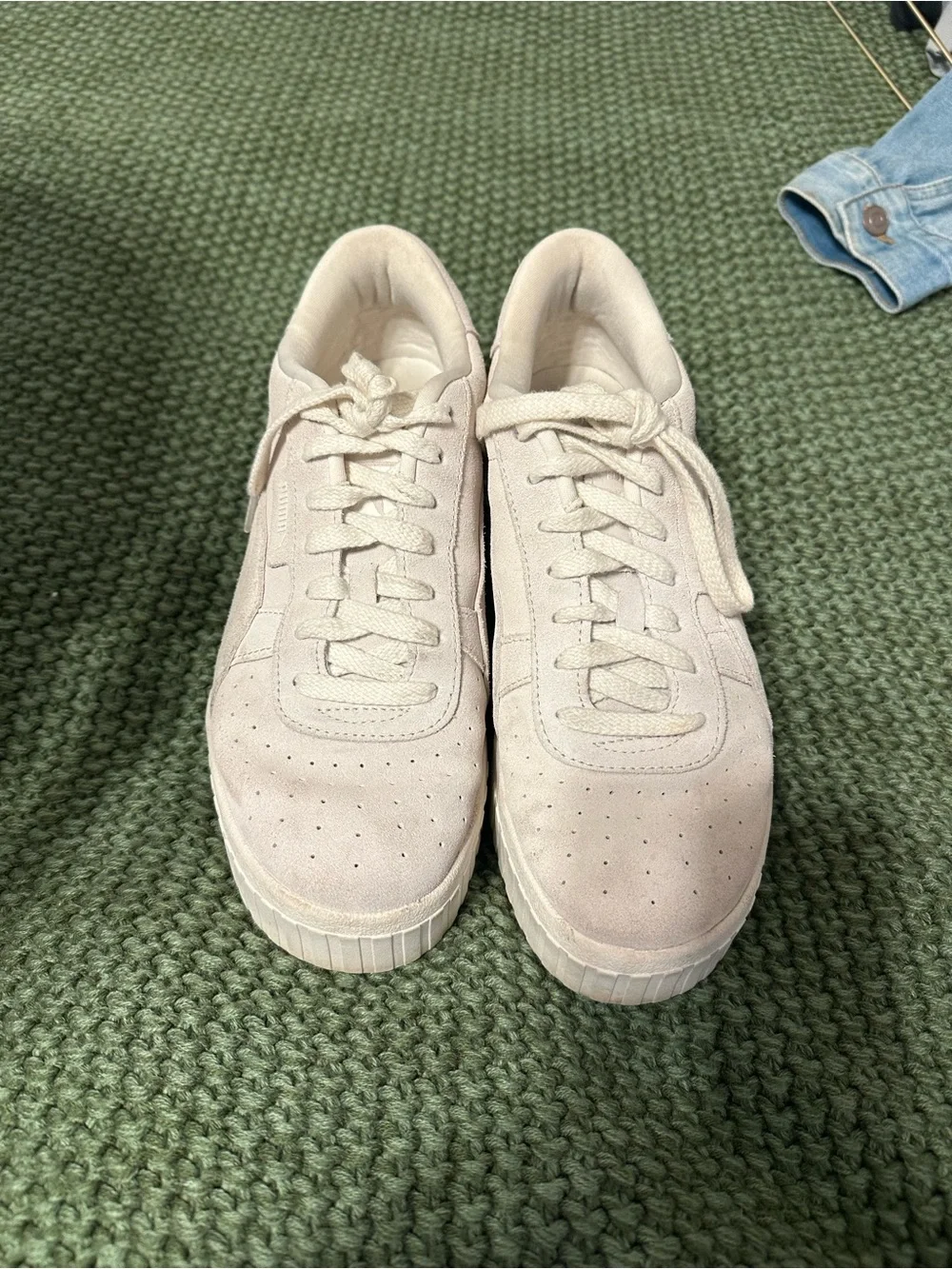 Puma Women's Cream Platform Suede Sneakers